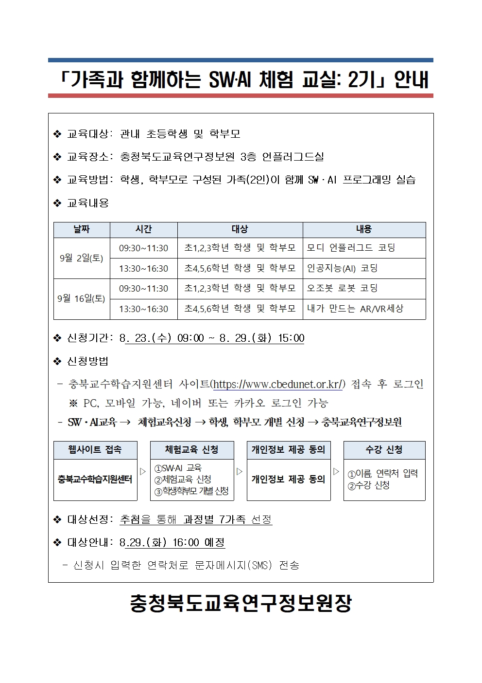 2023. 가족과 함께하는 SW·AI 체험교실 2기 운영 안내001